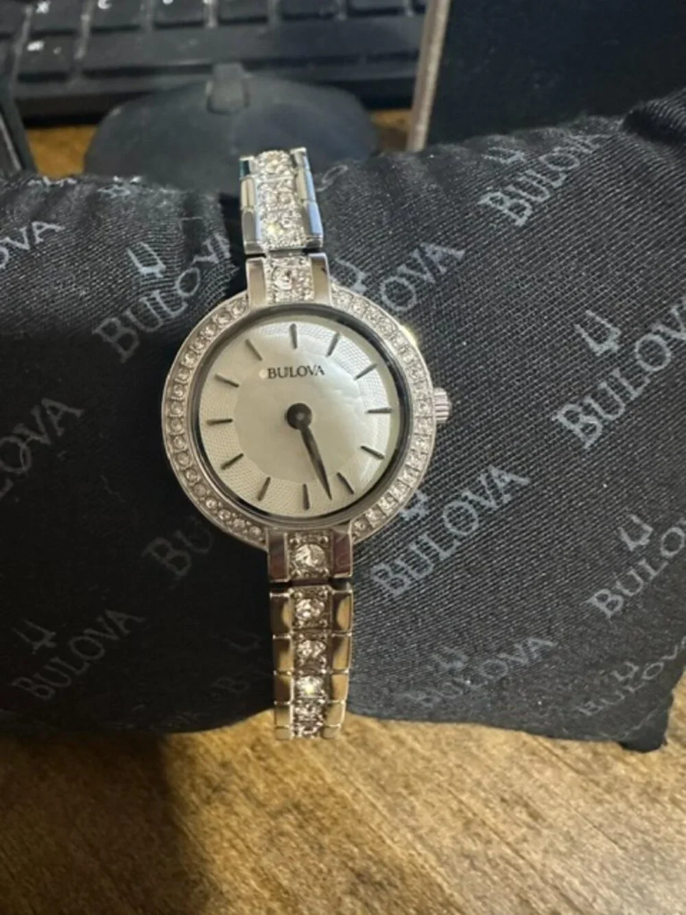 Ladies Bulova Crystal Accent Watch with Box